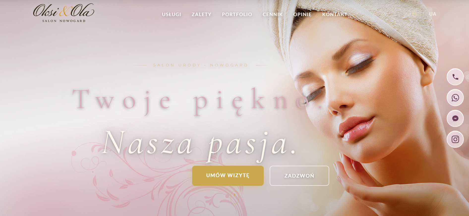 Oksi&Ola — strona internetowa salonu beauty w Nowogardzie